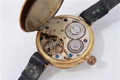 Lot 3250 - Three vintage gold wristwatches