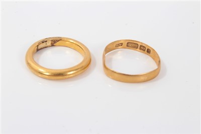 Lot 3255 - Two gold wedding rings