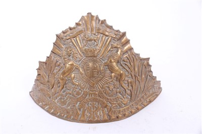 Lot 560 - Victorian Brass 21st (Empress of India’s) Lancers Brass other ranks Lance Cap / Czapka badge