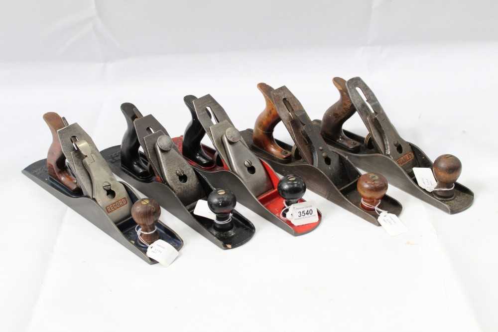 Lot 3540 - Five vintage smoothing planes