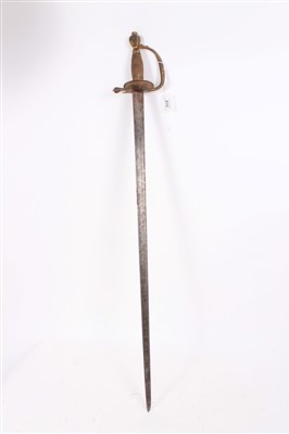 Lot 832 - Georgian 1796 pattern infantry officers sword with gilt copper hilt and straight fullered blade