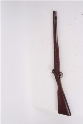 Lot 909 - Indian trade percussion carbine with ramrod and brass mounts 90cm