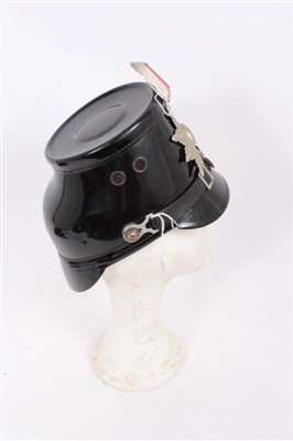 Lot 575 - Post War German Berlin Police Shako, with leather head band by Friedrich Becker & Co. K.G. Berlin