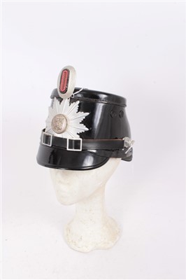 Lot 576 - Post War German Police Shako, with brown leather head band