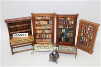 Lot 2713 - Dolls' house items - including bookcases with...