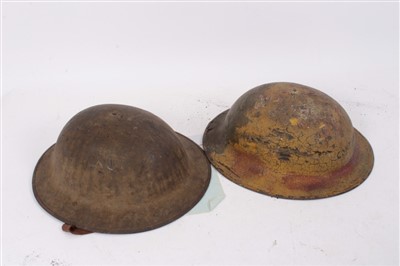 Lot 592 - Two First World War American M1917 Steel Helmets (2)