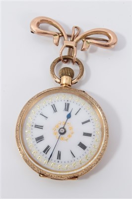 Lot 3274 - Gold (18ct) fob watch