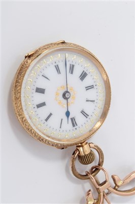 Lot 3274 - Gold (18ct) fob watch