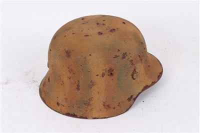 Lot 605 - Second World War Nazi M42 Luftwaffe steel helmet with camouflage painted finish