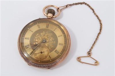 Lot 3287 - Victorian gold (12ct) fob watch