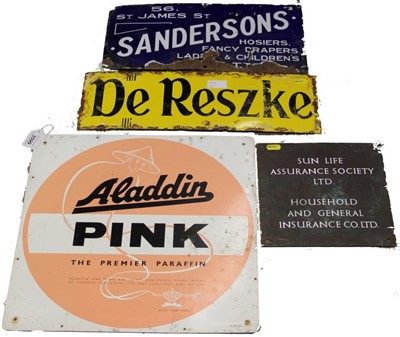 Lot 3599 - Collection of five enamel advertising signs