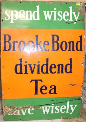 Lot 3602 - Rectangular enamel advertising sign 'Brook Bond Dividend Tea'