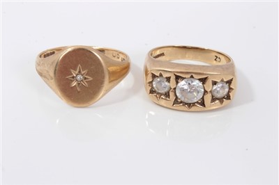 Lot 3313 - Two gentleman's gold (9ct) rings