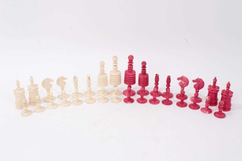 Lot 956 - Ivory chess set