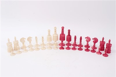 Lot 956 - Ivory chess set