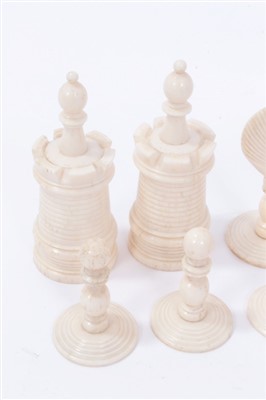 Lot 956 - Ivory chess set