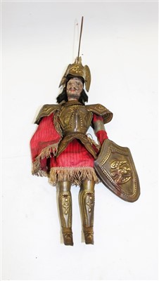 Lot 2860 - Unusual antique puppet in the form of a Knight.