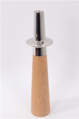 Lot 914 - Modern Georg Jensen wood and stainless steel candlestick