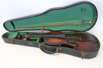 Lot 3635 - Vintage violin