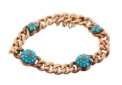 Lot 492 - Victorian gold and turquoise bracelet