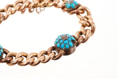 Lot 492 - Victorian gold and turquoise bracelet