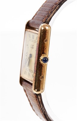 Lot 613 - Cartier Must de Cartier silver gilt wristwatch