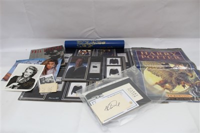 Lot 2477 - Autographs J K Rowling signed pieces and facsimiles. Also a selection of autographs including Jane Russell, Angela Lansbury etc plus some mixed ephemera