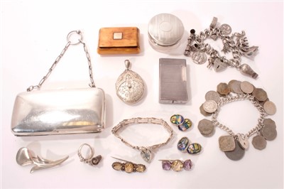 Lot 337 - Miscellaneous group of silver, white metal and plated items