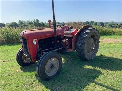 Lot 2954 - 1960 Massey Ferguson 35 (FE - 35), 3 Cylinder Perkins Diesel Tractor, Reg. No. 389 TVX (V5 Document Present), 6588 indicated hours, in good running order with recently replaced front tyres, togethe...