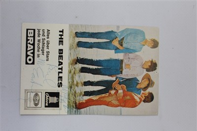 Lot 2484 - Autograph signed Beatles card.  All four signatures