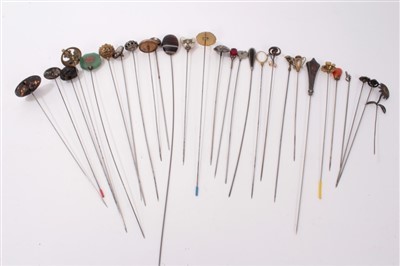 Lot 3379 - Collection of early 20th century hatpins including silver examples (28)
