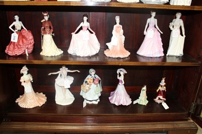 Lot 2146 - Twelve Coalport figures - Patricia, Diana, Carol, Happy Birthday, Lady Harriet, Christmas Parcels, Isabella, The Rider, Cinderella, Sue, Judith Ann and one other