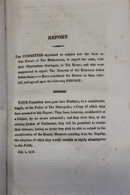 Lot 63 - Book - one volume, ‘Clement’s Offiical Edition of the Police Report from the Committee on the state of the Police Of The Metropolis...also The Proceedings of the Common Council of the City of Londo...