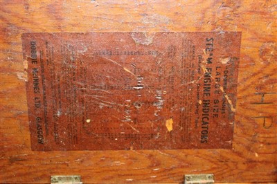 Lot 56 - Dobbie- McInnes Ltd steam engine indicator in box with accessories