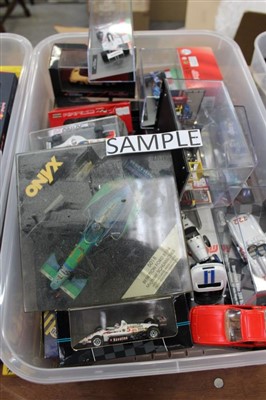 Lot 2830 - Diecast - quantity of racing cars to include some boxed Onyx, Quartzo and others (three boxes)