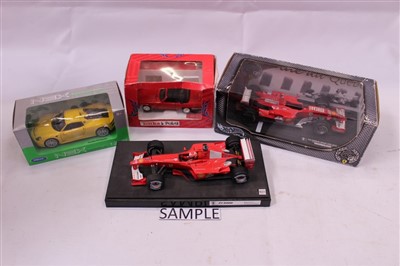 Lot 2833 - Diecast - quantity of large, unboxed scale models, to include mainly Ferrari and Porsche (five boxes)