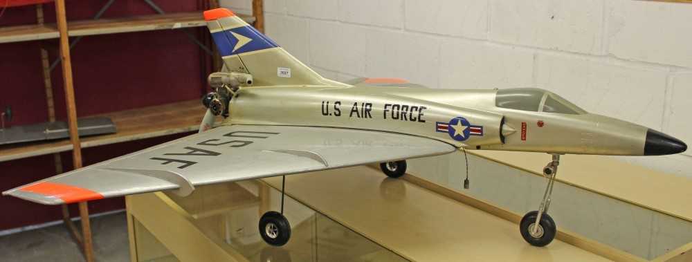 Lot 3687 - Scratch built radio controlled model of a US Jet plane