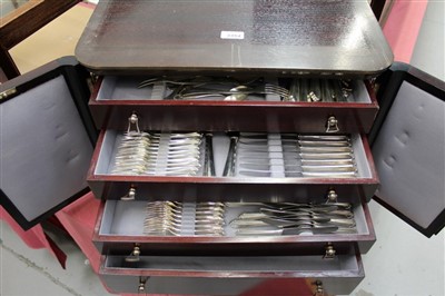 Lot 3354 - Canteen of German 800 standard cutlery and flatware in fitted cabinet