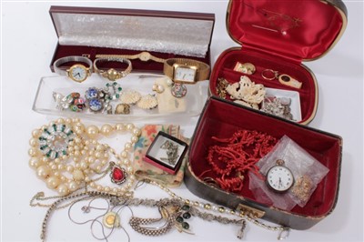 Lot 3361 - Vintage costume jewellery, wristwatches and bijouterie