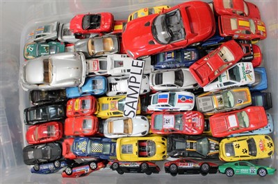 Lot 2844 - Diecast - quantity of unboxed and boxed racing models from various manufacturers (four boxes)