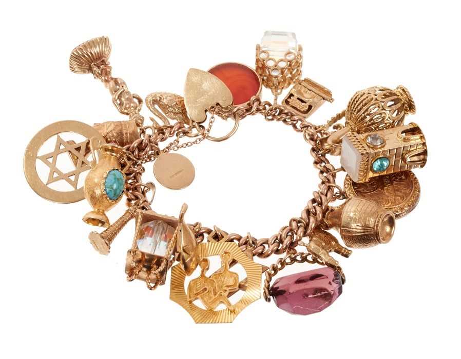 Lot 531 - Gold charm bracelet