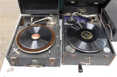 Lot 3755 - Two Portable Gramophones