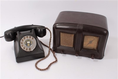 Lot 3754 - Bakelite Radio together with a Bakelite Telephone (2)