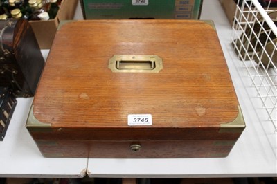 Lot 3746 - Oak Box with Brass mounts and Bramah lock, possibly a gun box