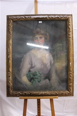 Lot 1593 - Edward Patry (1856-1940), oil on canvas in gilt frame - portrait of Miss Phyllis Pearce
