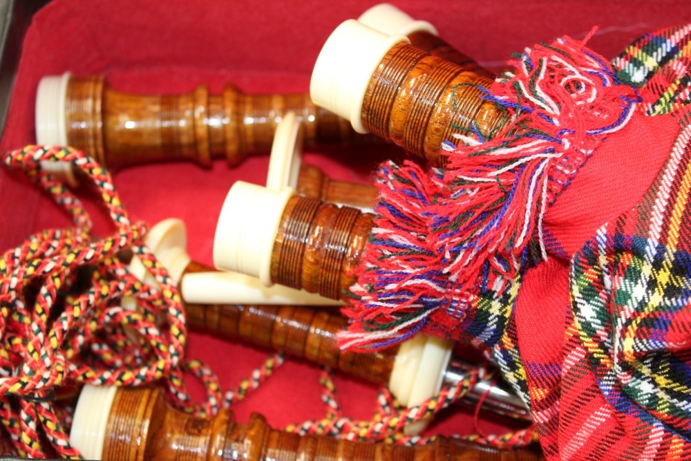 Lot 3767 Contemporary set of bagpipes in case