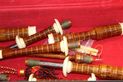 Lot 3767 - Contemporary set of bagpipes in case