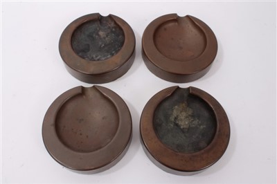 Lot 3760 - Four vintage phosphor bronze deltic pistons converted to ashtrays produced by Paxman Diesels, Colchester