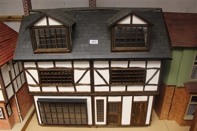 Lot 2872 - Dolls House Tudor style, unoccupied.  Finished in White plaster effect with wooden beams.