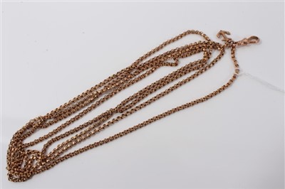 Lot 3419 - Gold (9ct) fob chain